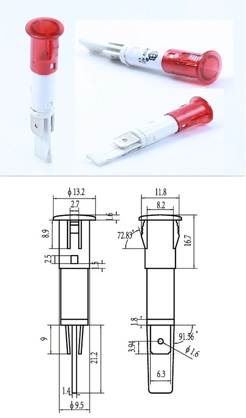 D10mm Paneltronics LED Indicador de Luz A-14-1 12 Volt Vermelho LED 0