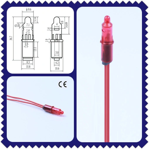 Lâmpada piloto vermelha A-18 10 mm Indicador de luz piloto 220v Homologação REACH 0