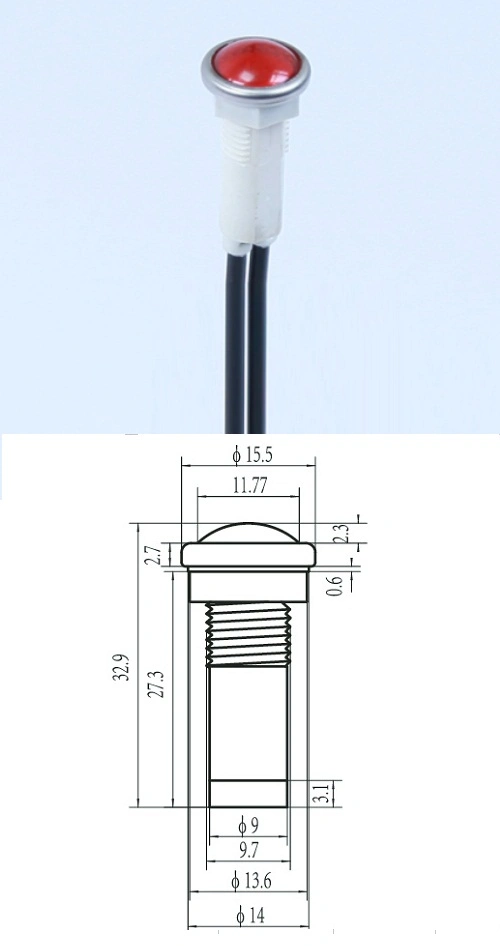 Indicador de cor da lâmpada piloto LED A-30 de 10 mm de altura 0